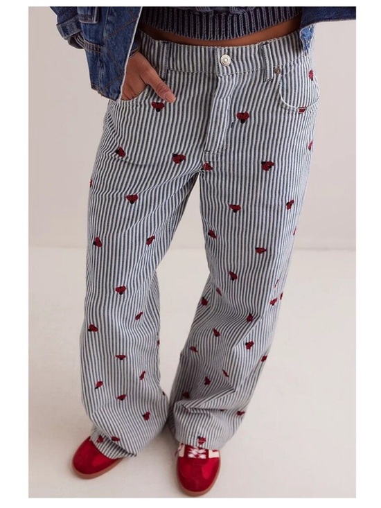 Free People Denim - Free People Bugged Out Straight Leg Ladybug Jeans